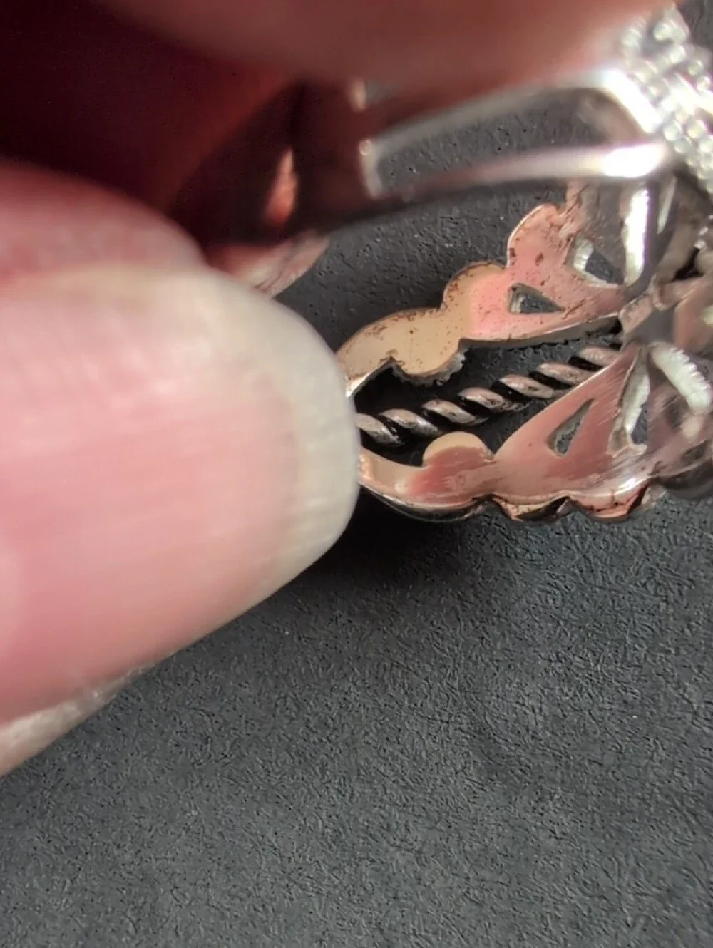 Intricate Filigree Wide Band Ring Sterling Silver